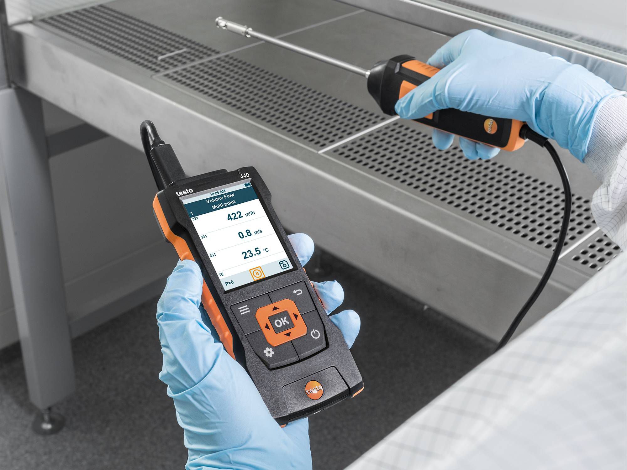 testo 440 ile laboratuvarlarda hava hızı ölçümü