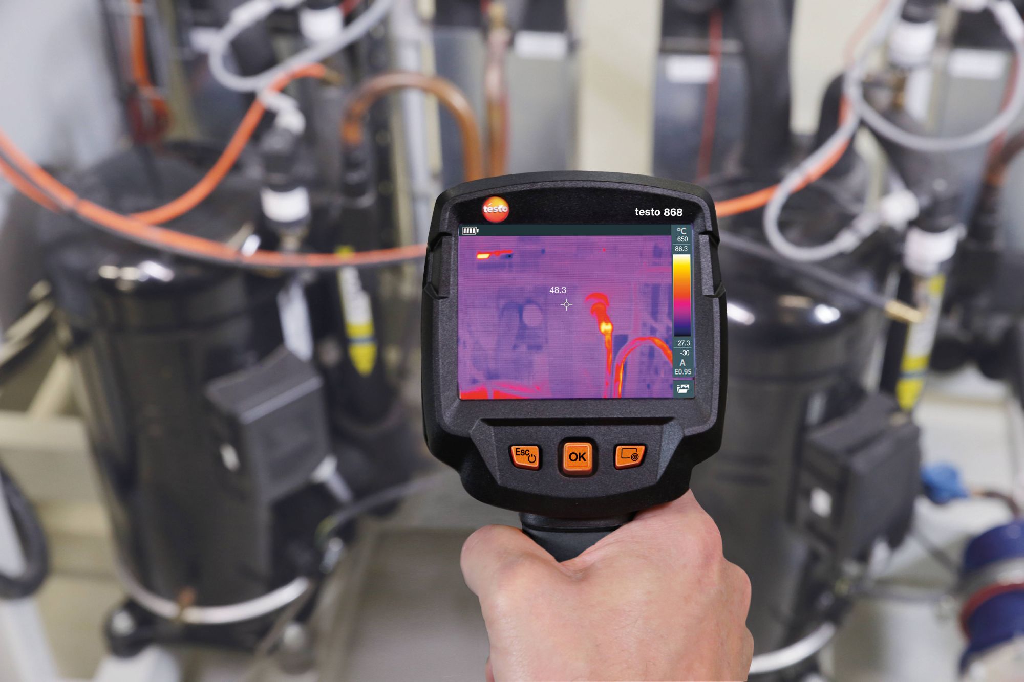 Testo's thermal imaging tools allows Tru-Steam technicians to detect thermal leaks and other boiler issues.