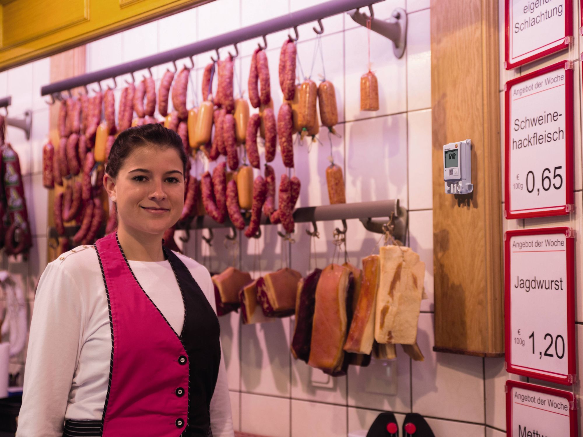 WLAN data logger in the butcher shop