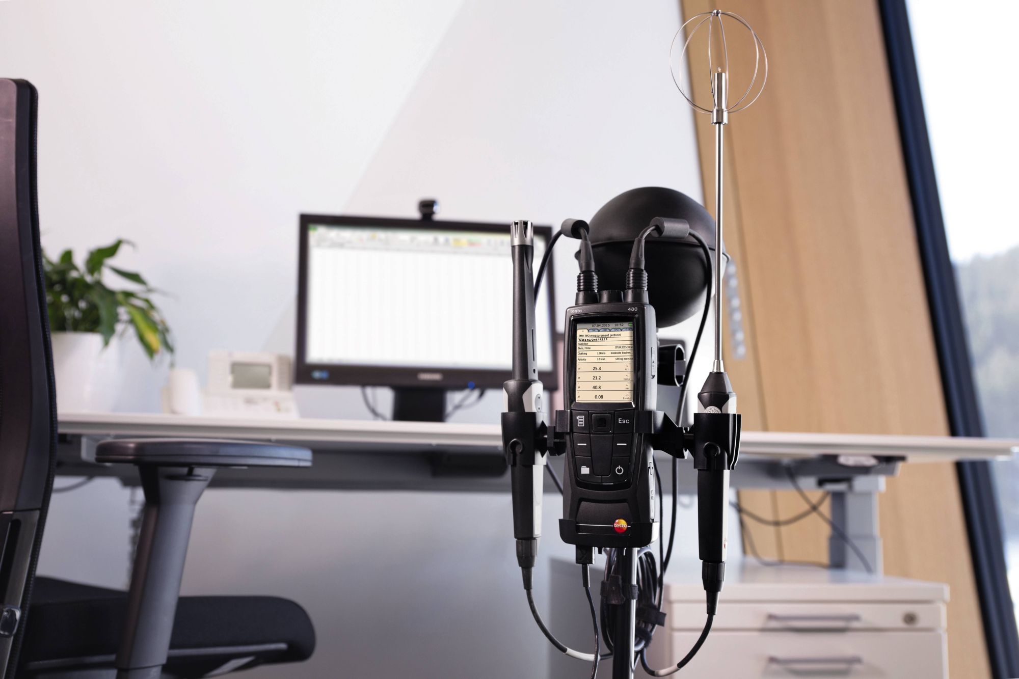 The testo 480 is vital for helping Dr. Gou record building performance thermal data in a more portable way.