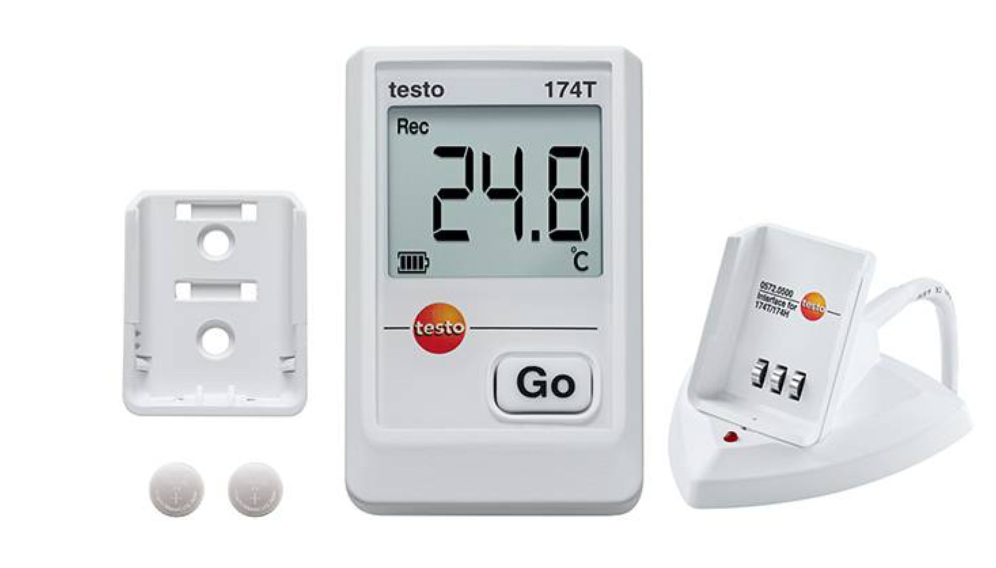 testo 174 T 迷你温度记录仪是工作中温度连续测量的实用支持,例如测量食品或者药品的储存温度。
