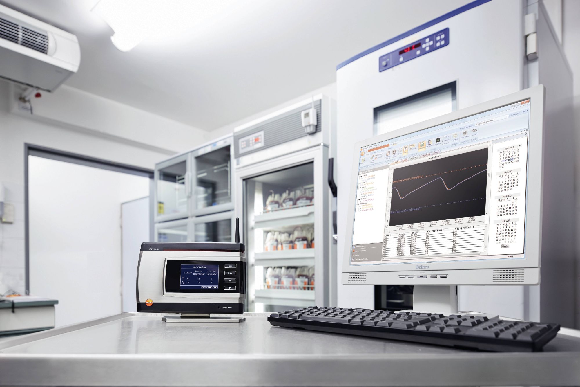 The Saveris monitoring solution allows you to view temperature information from multiple facilities.